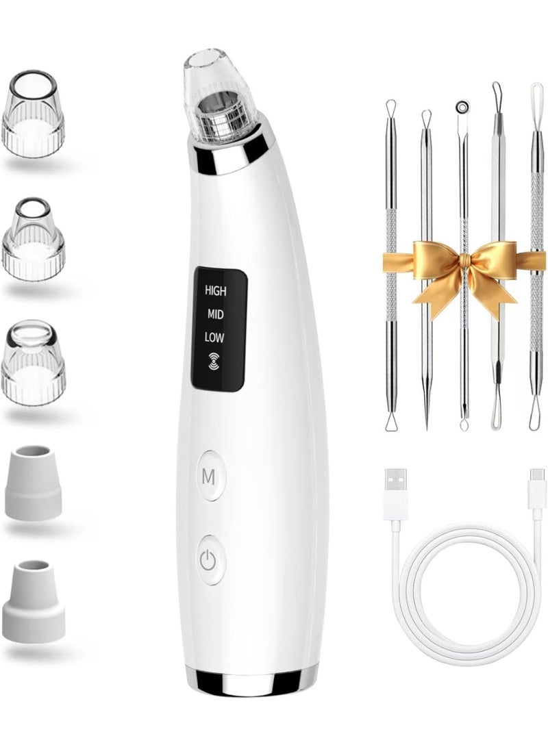 general Facial Pore Blackhead Remover Vacuum - Fore Cleaner and Blackhead Extractor with 3 Adjustable Suction Levels - 5 Probes - Pore Vacuum Kit for Women&Men (White) - Image 1